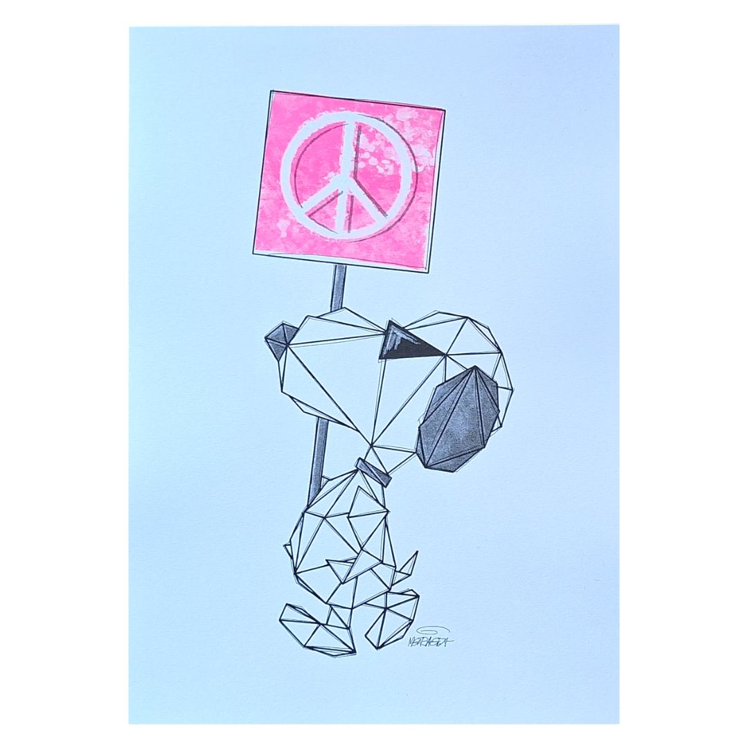 Snoopy Peace (pink) by Metraeda