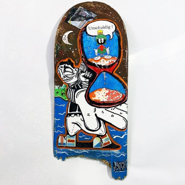 rubinski_art Deck Jesus on Time Skateboard